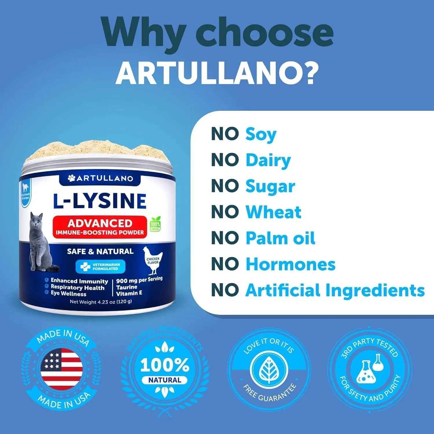 Cats Lysine Powder Supplement 900mg