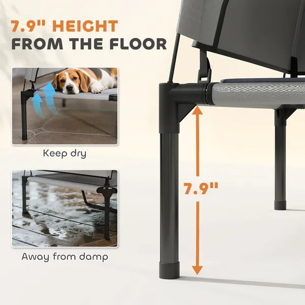 Elevated Dog Bed With Removable Canopy - TailTidePet