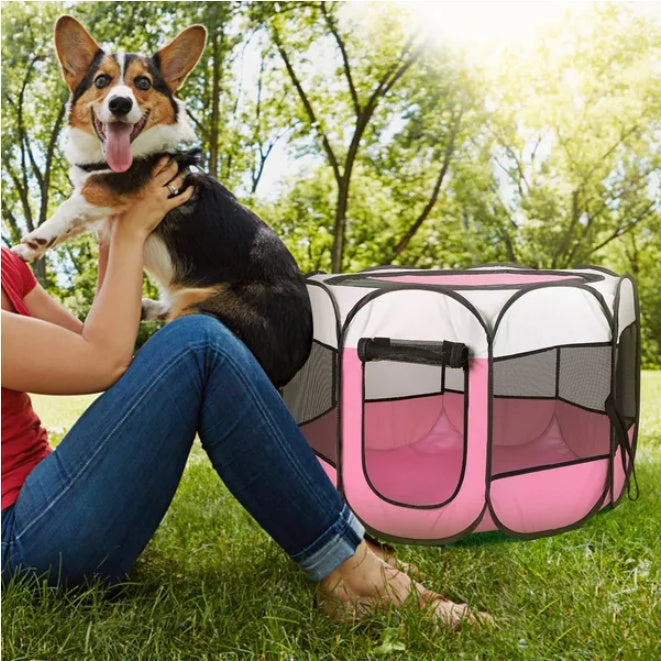 Portable Foldable Pet Fence & House - TailTidePet