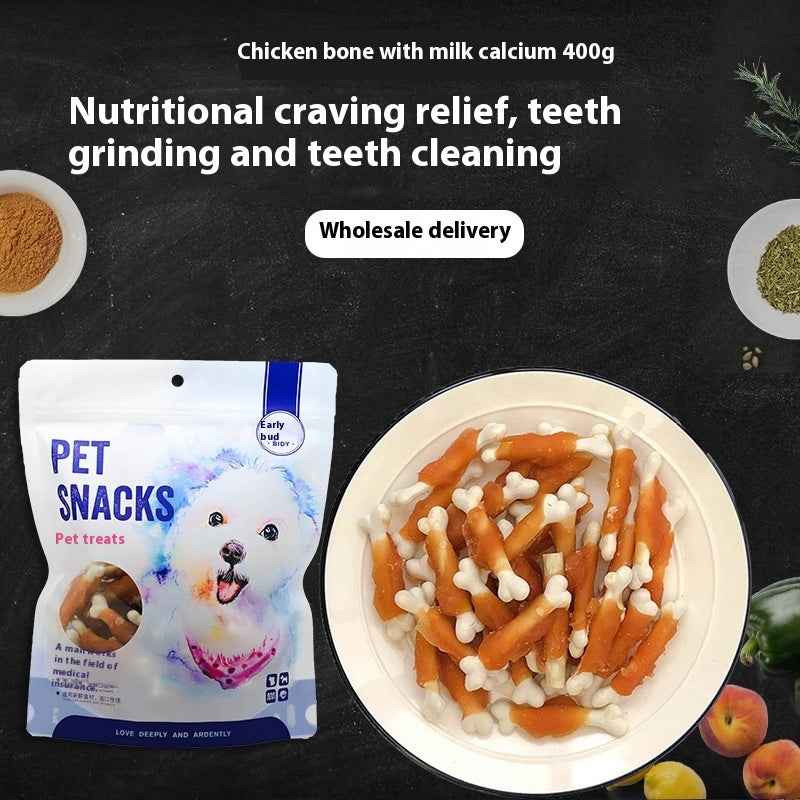 Pet Snack Chicken Wrapped Around Bones 400g