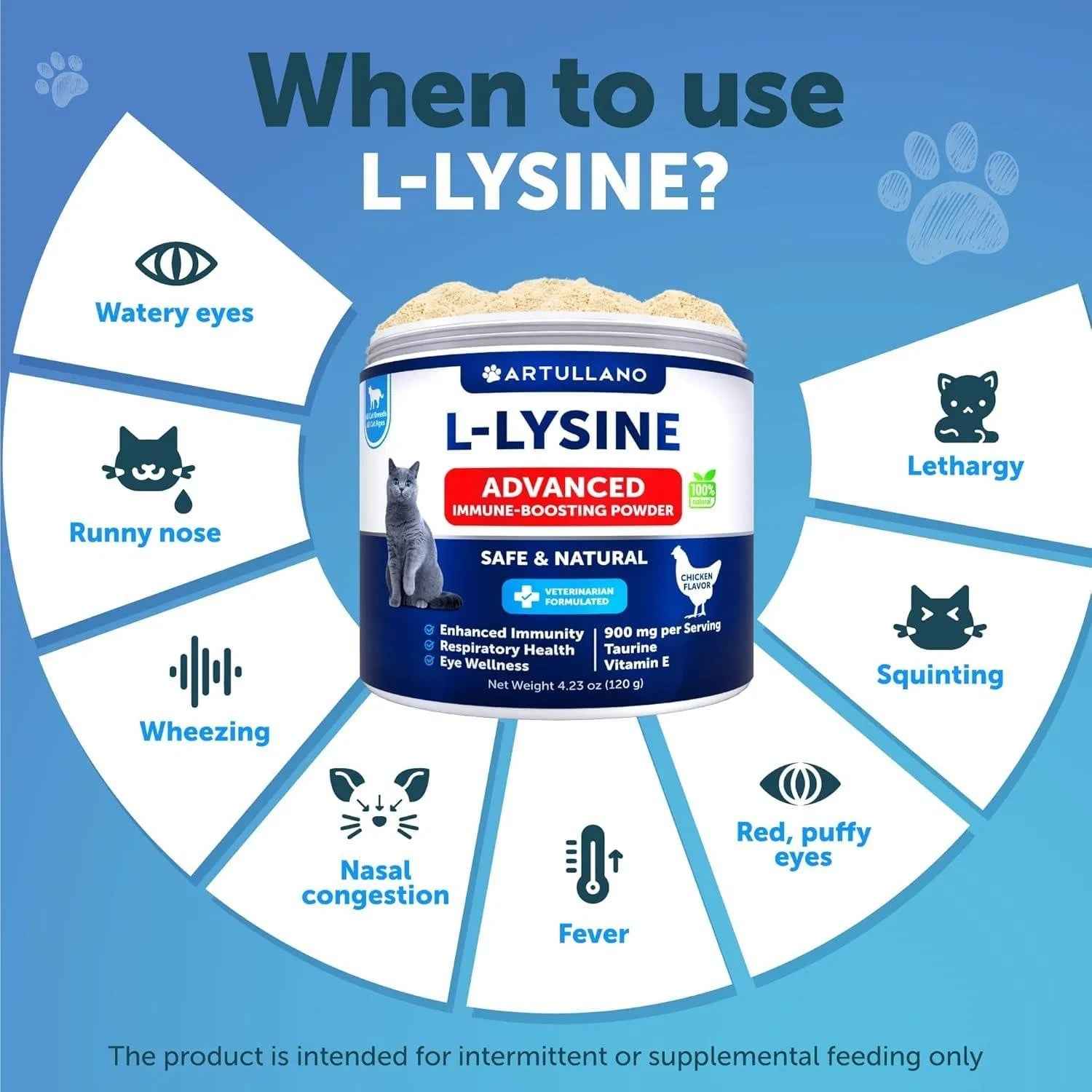 Cats Lysine Powder Supplement 900mg