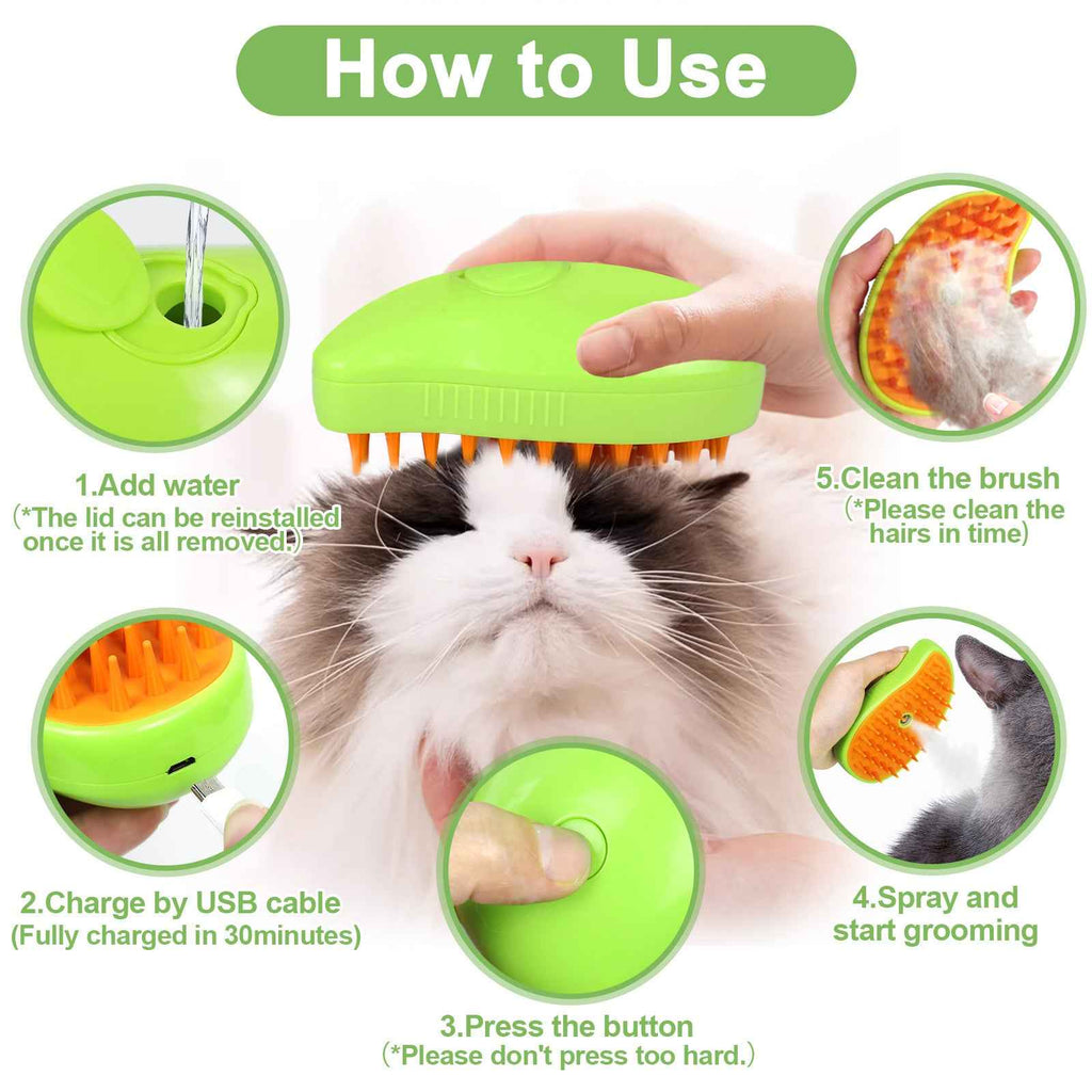 Cat Steam Brush For Shedding