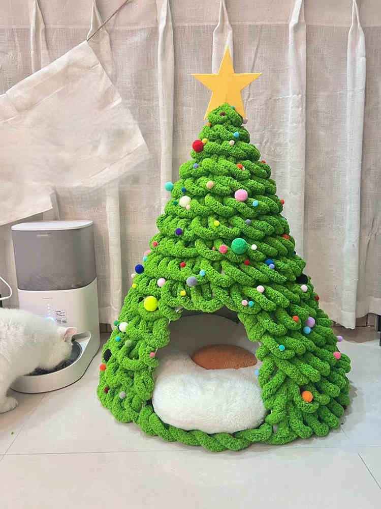 Christmas Tree Wool Woven Pet Nest