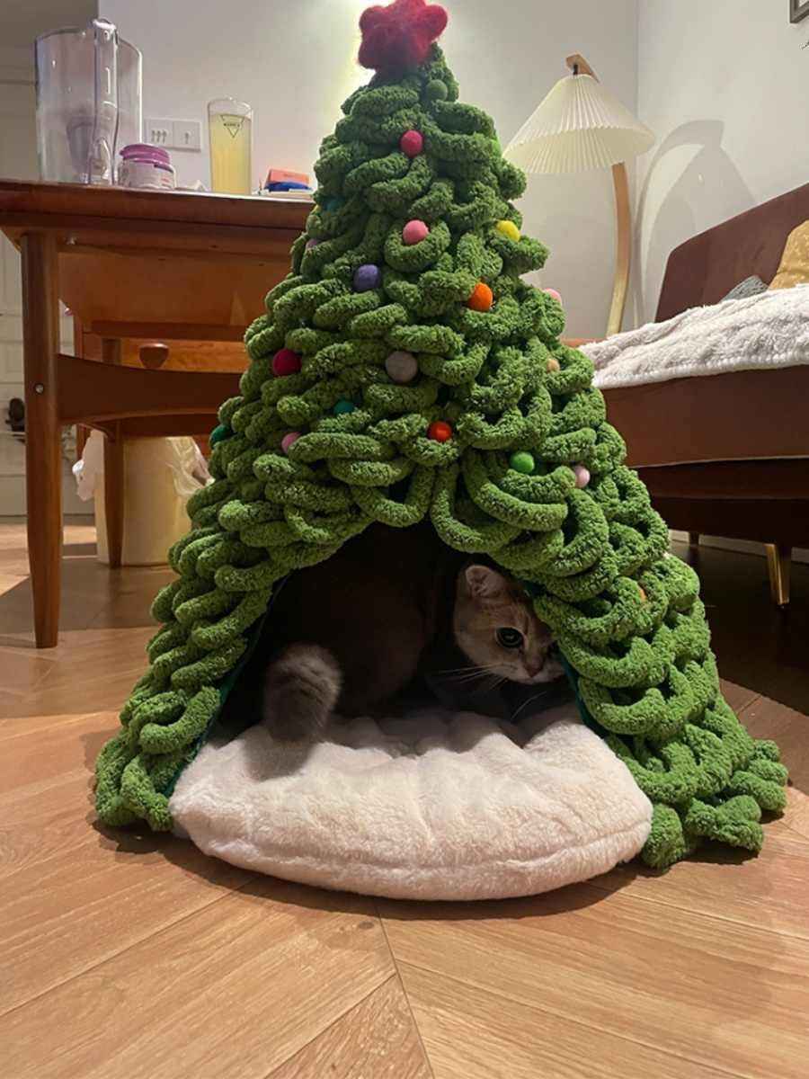 Christmas Tree Wool Woven Pet Nest