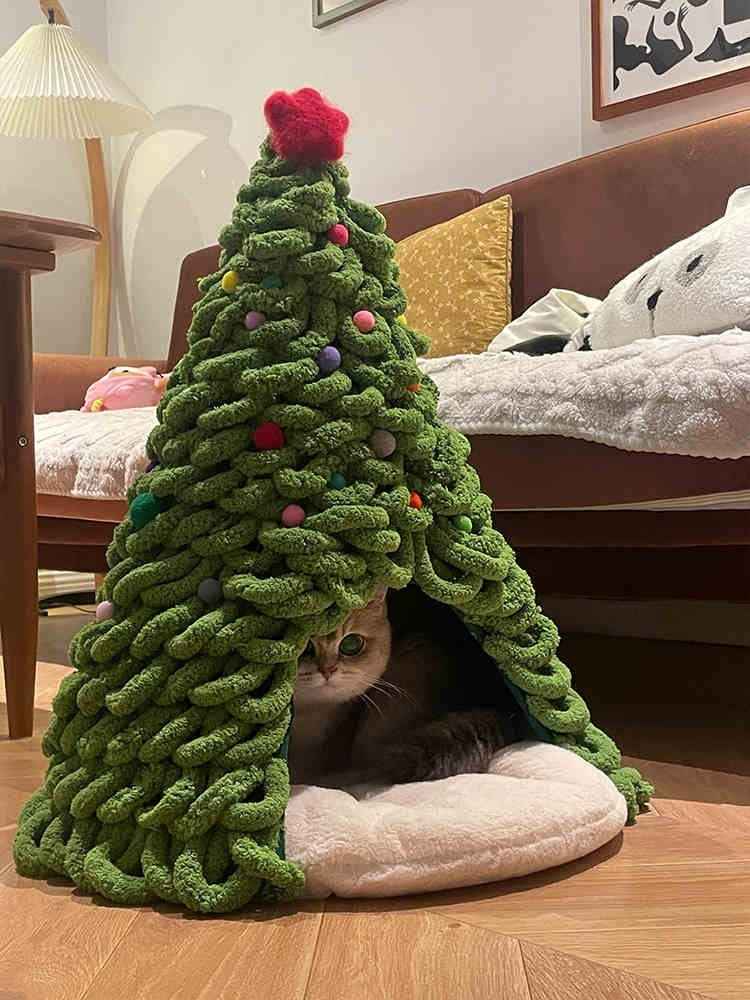 Christmas Tree Wool Woven Pet Nest